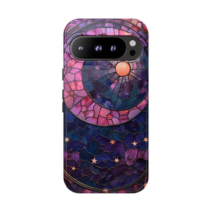 Pink Moon Tough Phone Cases in  Stained Glass Design