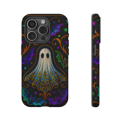 Spooky Cute Ghost Phone Cases - Adorable Neon Bats