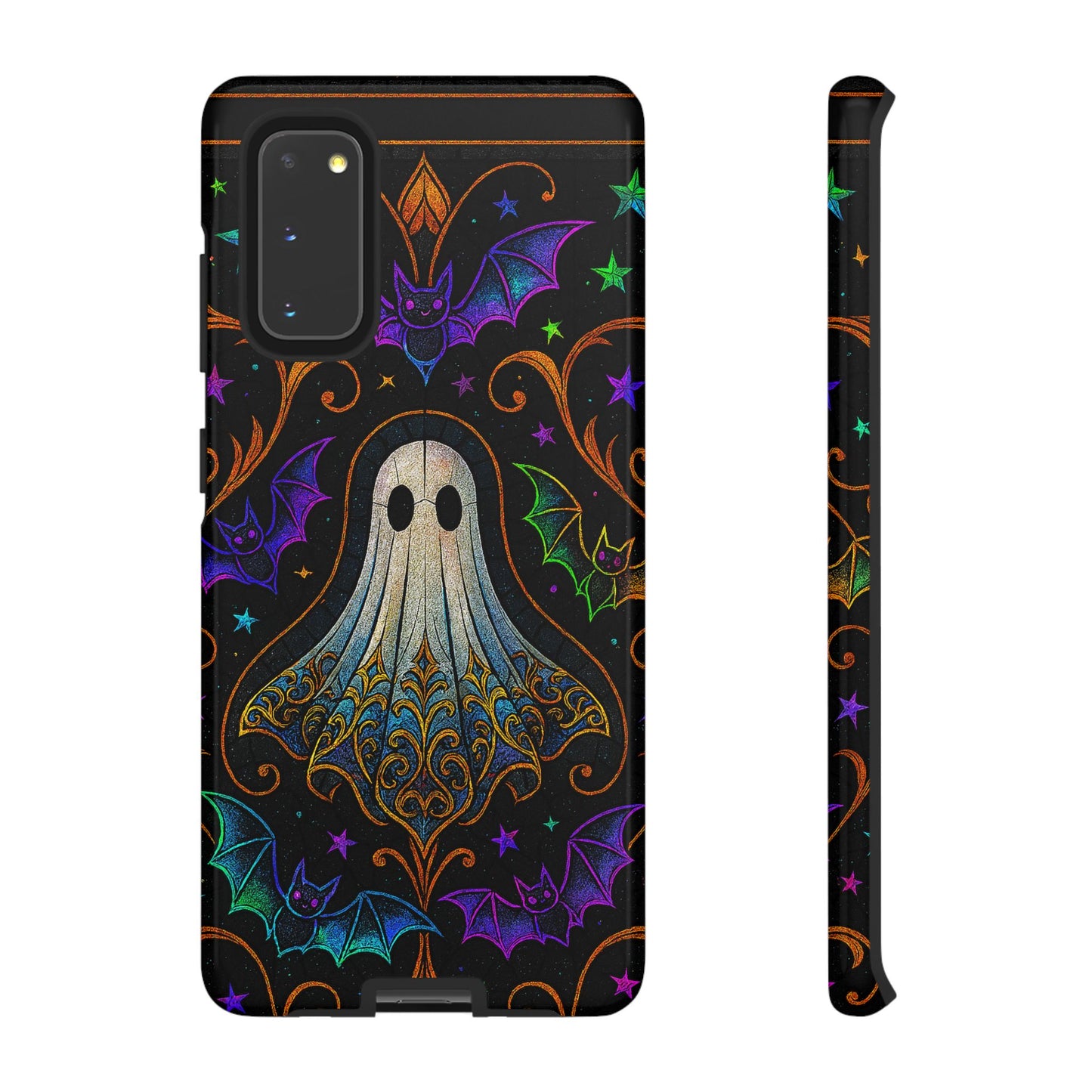 Spooky Cute Ghost Phone Cases - Adorable Neon Bats