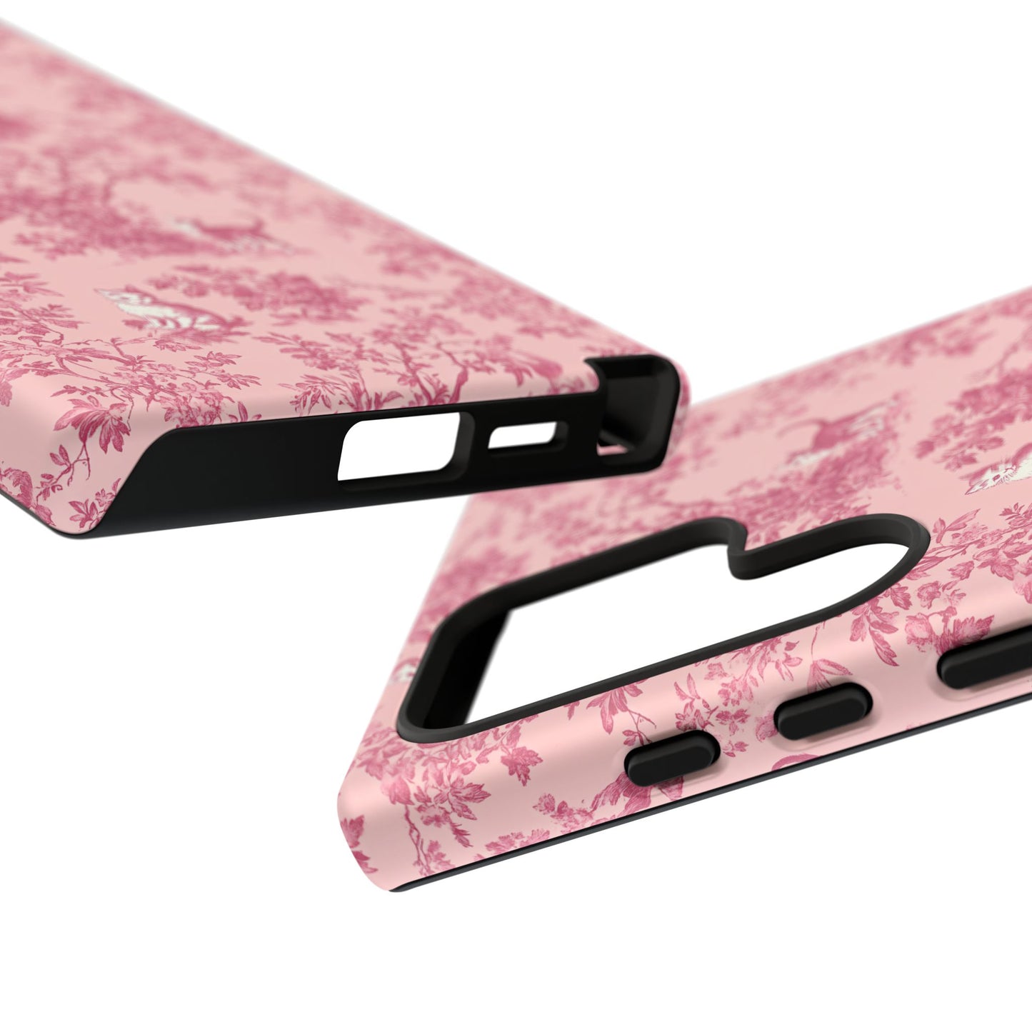 Tough Phone Cases - Cats in Pink Toile De Joyu Motif