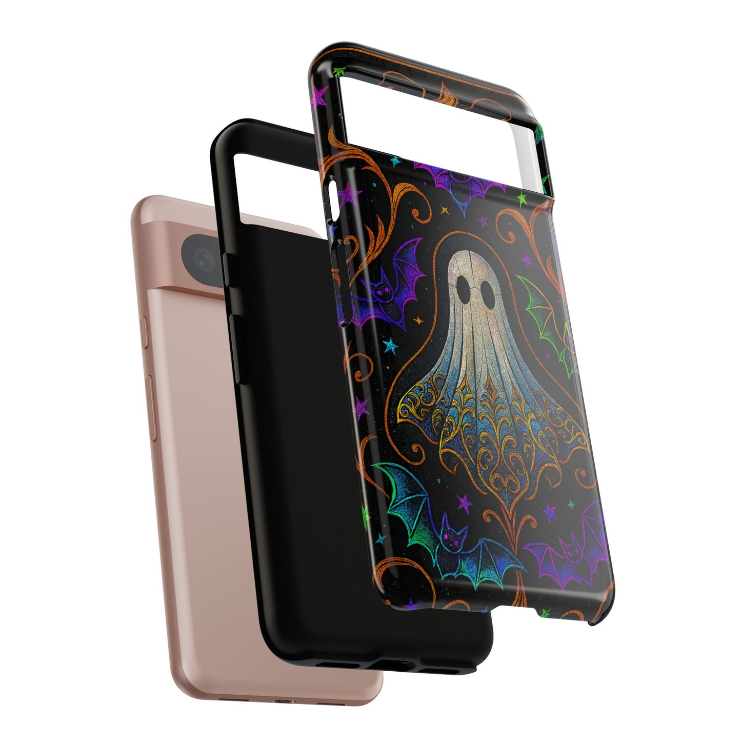 Spooky Cute Ghost Phone Cases - Adorable Neon Bats