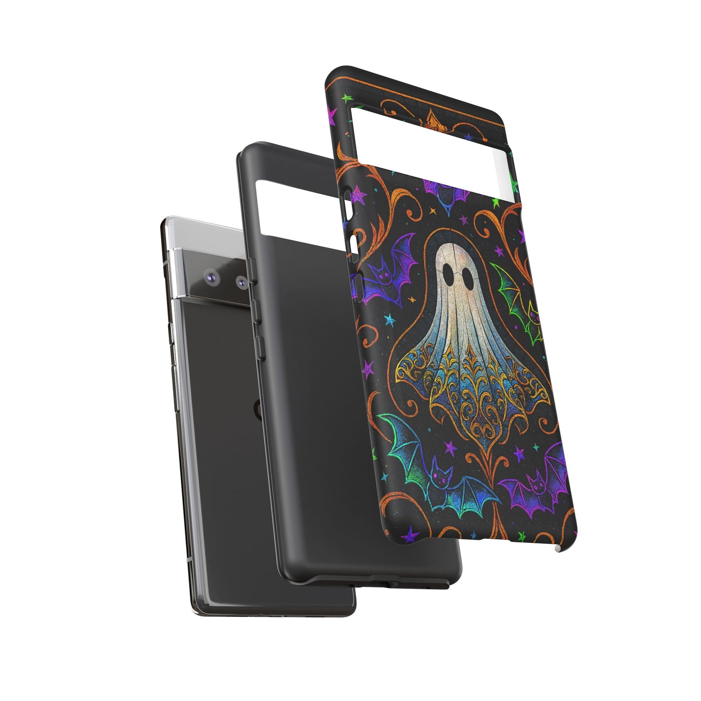 Spooky Cute Ghost Phone Cases - Adorable Neon Bats