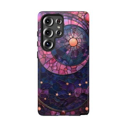 Pink Moon Tough Phone Cases in  Stained Glass Design