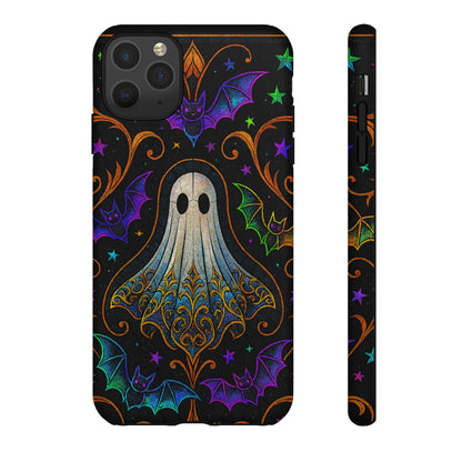 Spooky Cute Ghost Phone Cases - Adorable Neon Bats