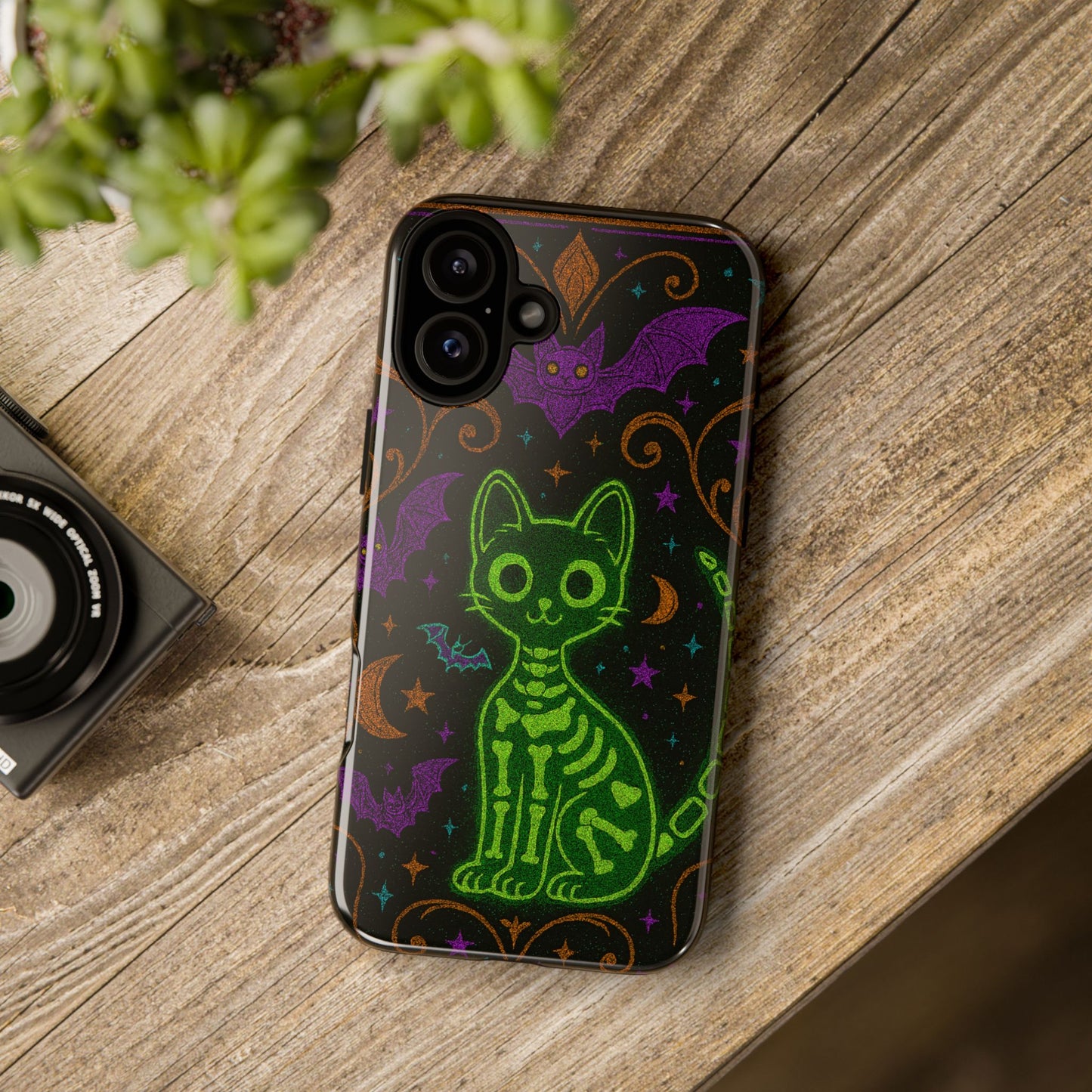 Skeleton Cat Phone Case