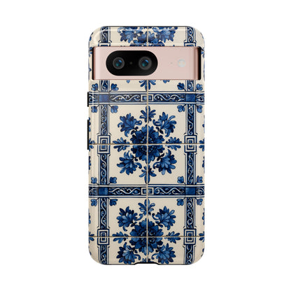 Cobalt Blue Azulejo Tile Phone Case - Vintage Floral Motif