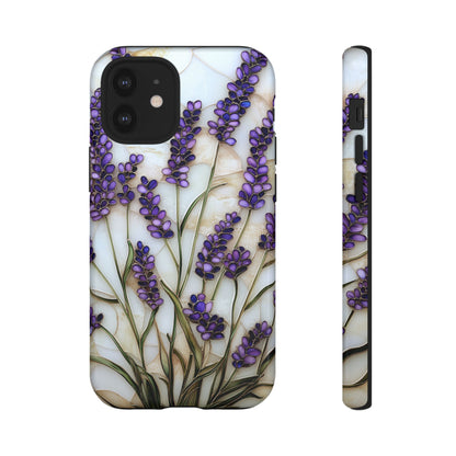 Floral Phone Case With Lavender in Stained Glass Motif