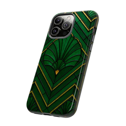 Green Art Deco Tough Phone Cases