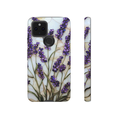 Floral Phone Case With Lavender in Stained Glass Motif