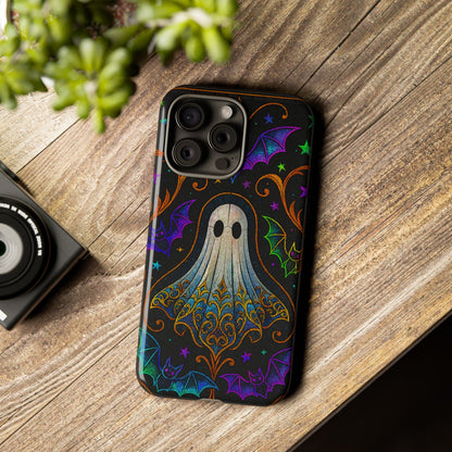 Spooky Cute Ghost Phone Cases - Adorable Neon Bats