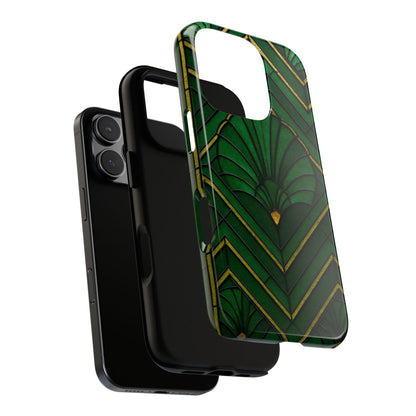 Green Art Deco Tough Phone Cases