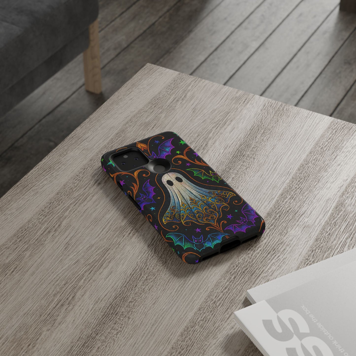 Spooky Cute Ghost Phone Cases - Adorable Neon Bats