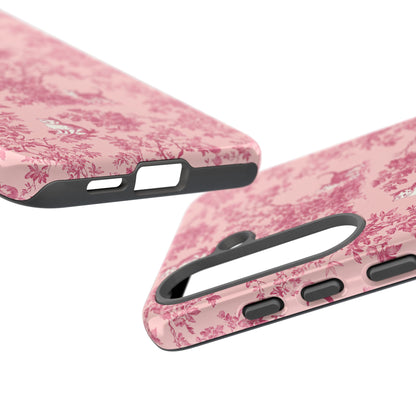 Tough Phone Cases - Cats in Pink Toile De Joyu Motif