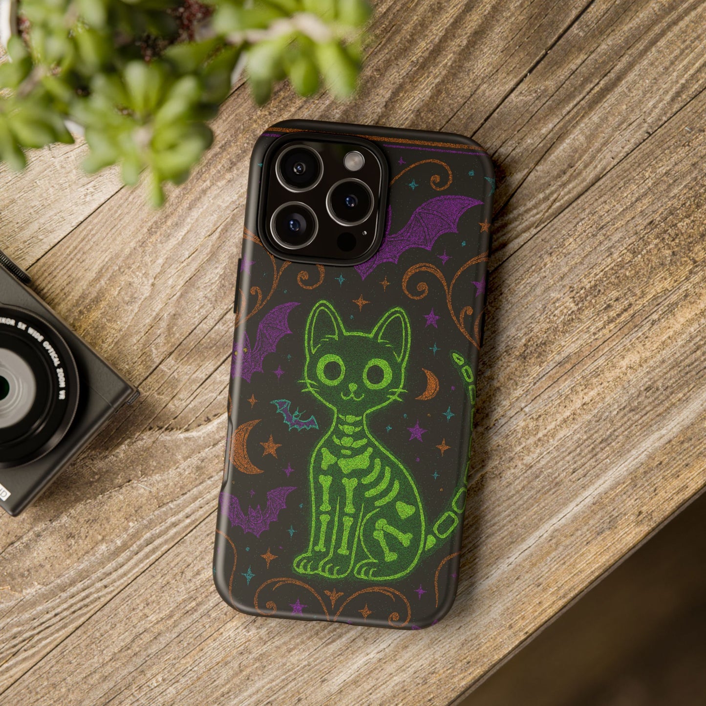 Skeleton Cat Phone Case