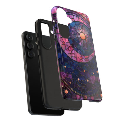 Pink Moon Tough Phone Cases in  Stained Glass Design
