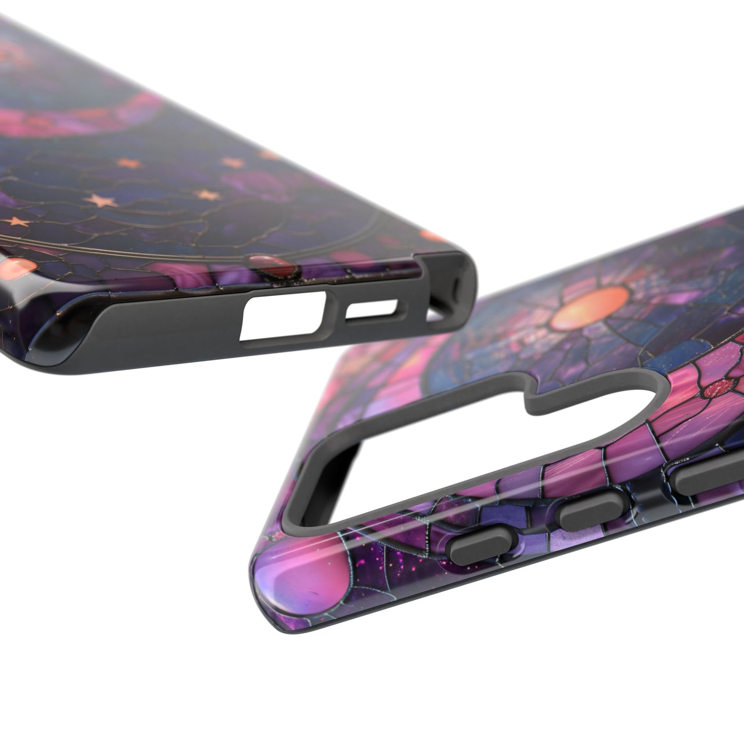 Pink Moon Tough Phone Cases in  Stained Glass Design
