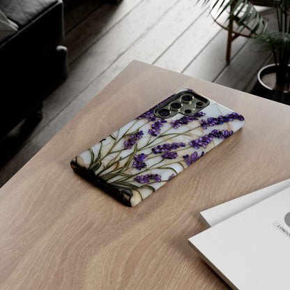 Floral Phone Case With Lavender in Stained Glass Motif