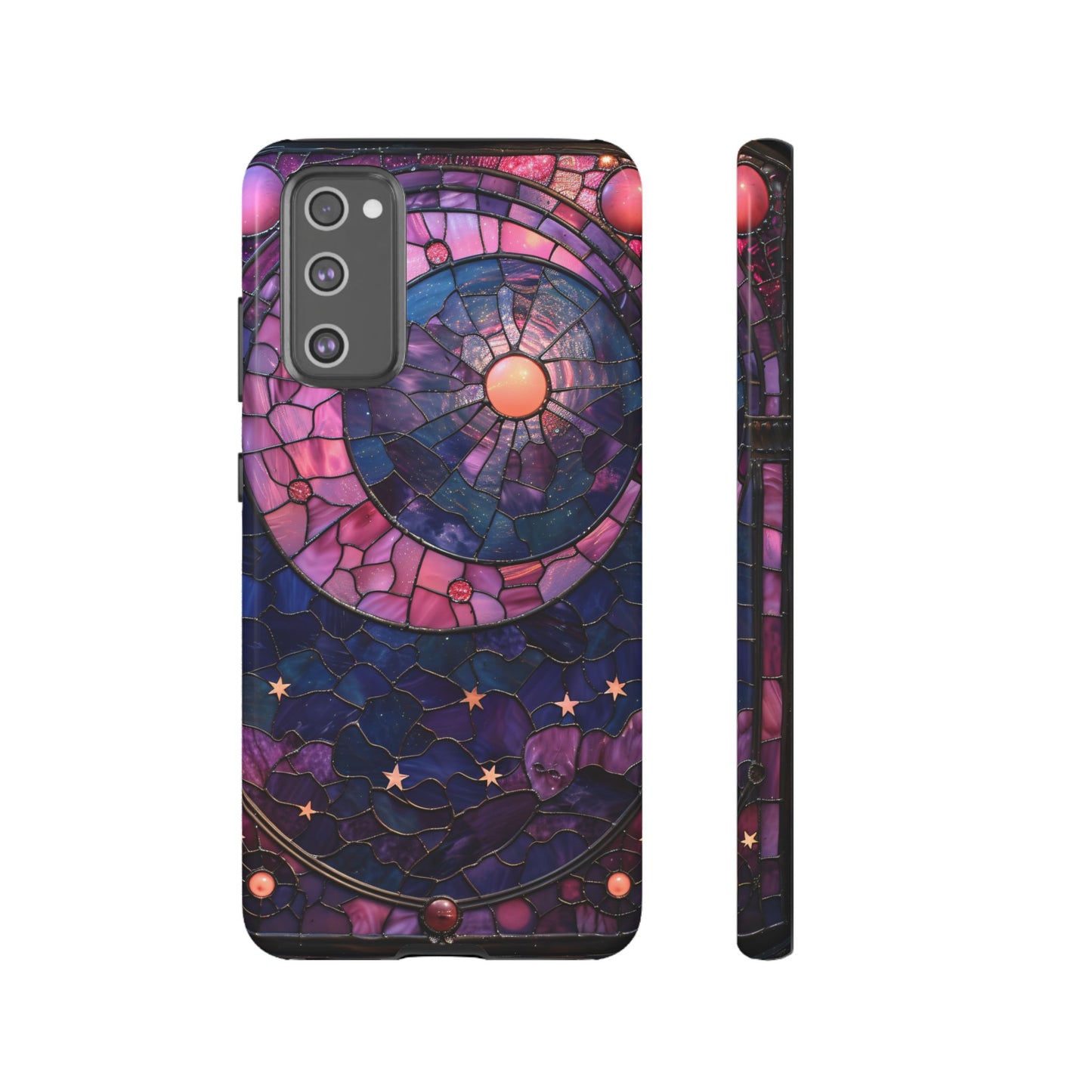 Pink Moon Tough Phone Cases in  Stained Glass Design