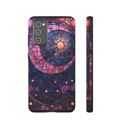 Pink Moon Tough Phone Cases in  Stained Glass Design