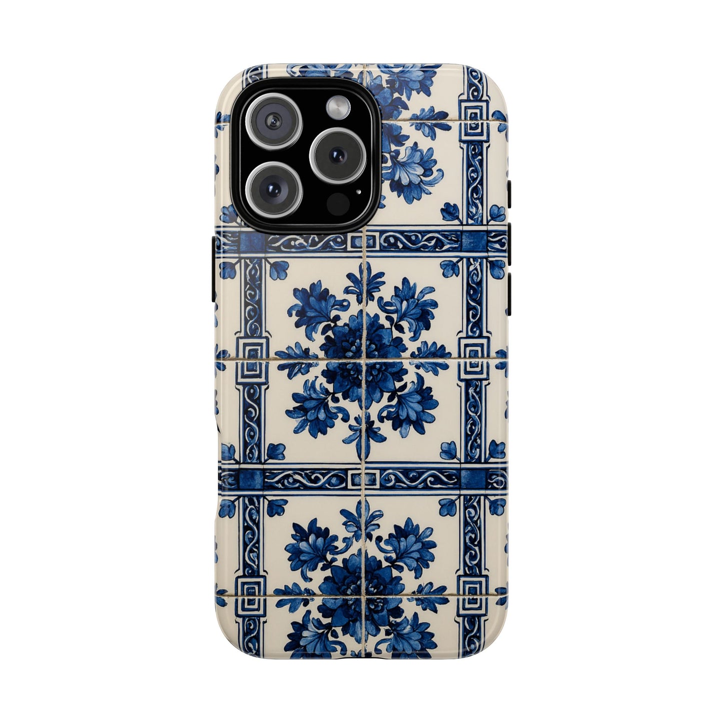 Cobalt Blue Azulejo Tile Phone Case - Vintage Floral Motif