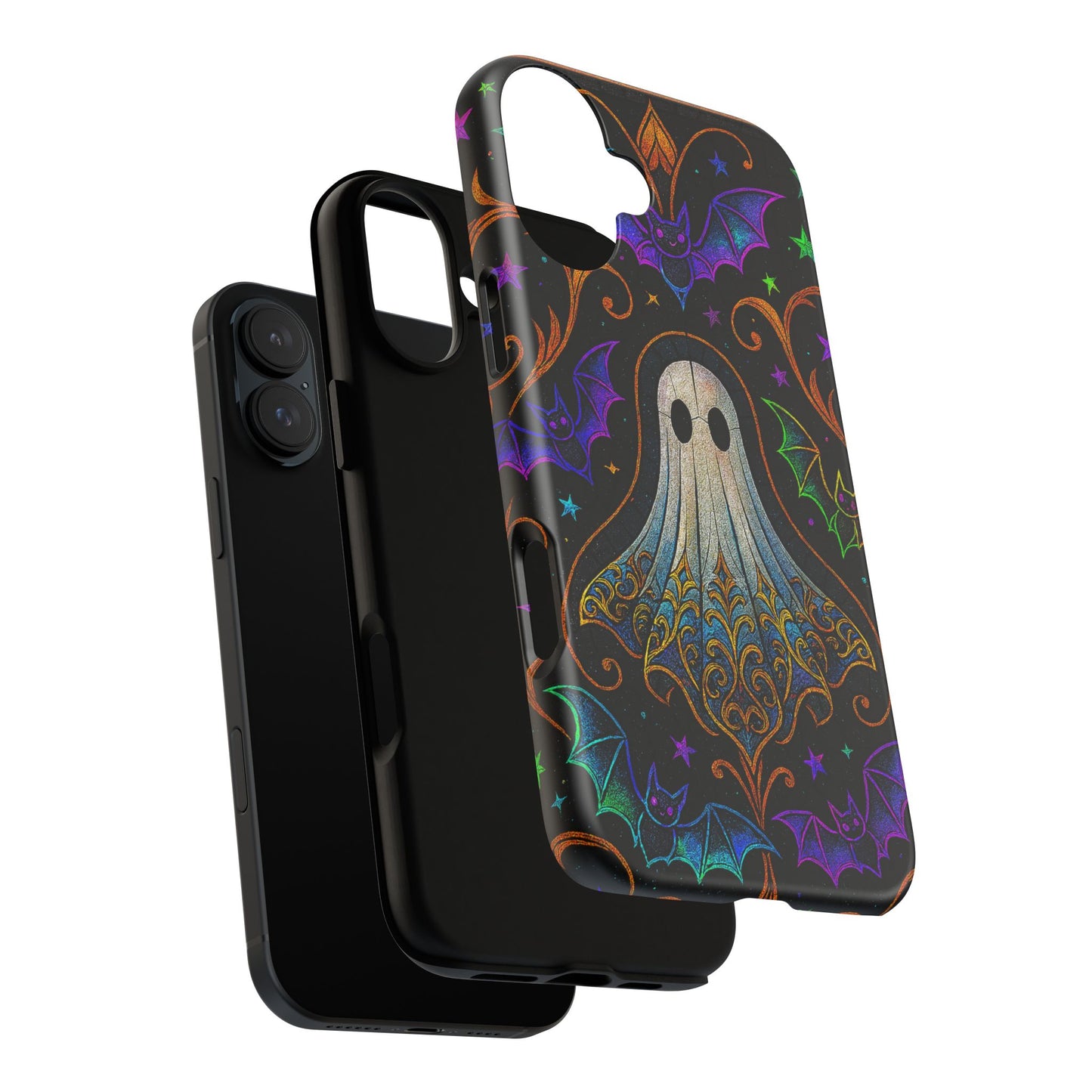 Spooky Cute Ghost Phone Cases - Adorable Neon Bats