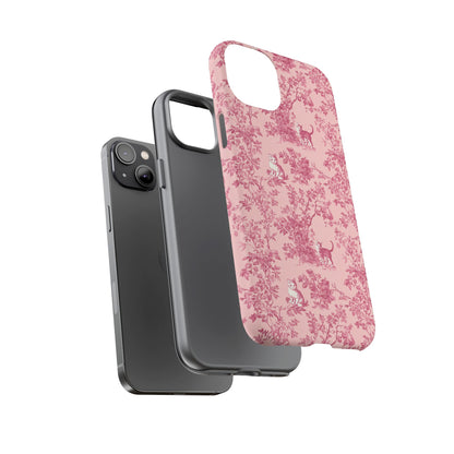 Tough Phone Cases - Cats in Pink Toile De Joyu Motif