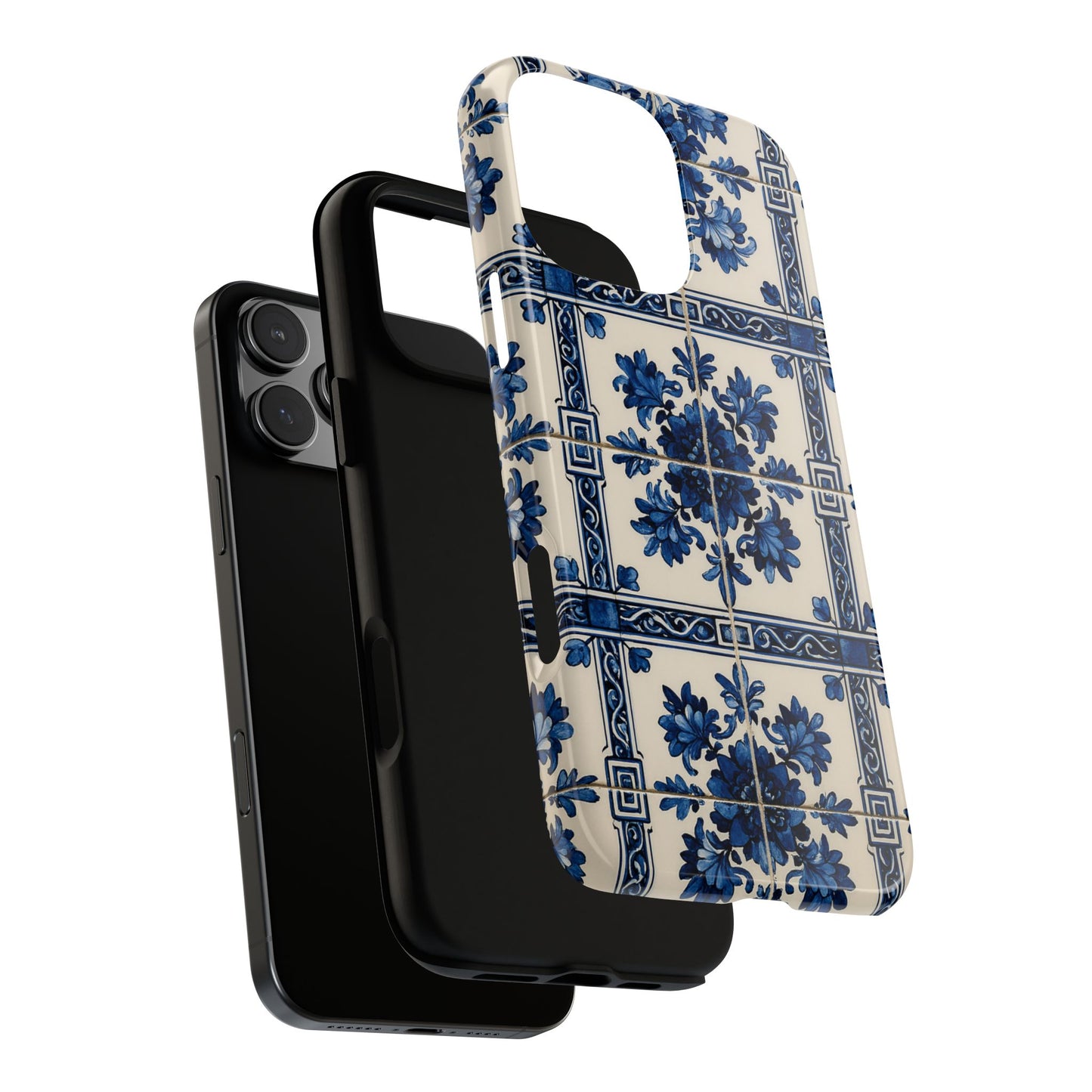 Cobalt Blue Azulejo Tile Phone Case - Vintage Floral Motif