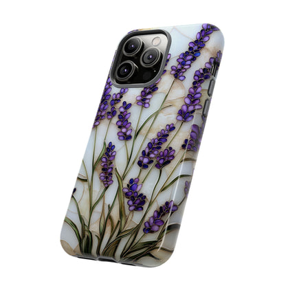 Floral Phone Case With Lavender in Stained Glass Motif