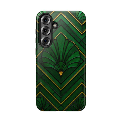 Green Art Deco Tough Phone Cases