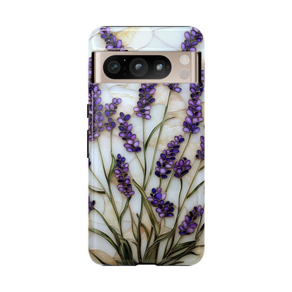 Floral Phone Case With Lavender in Stained Glass Motif