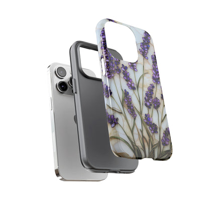 Floral Phone Case With Lavender in Stained Glass Motif