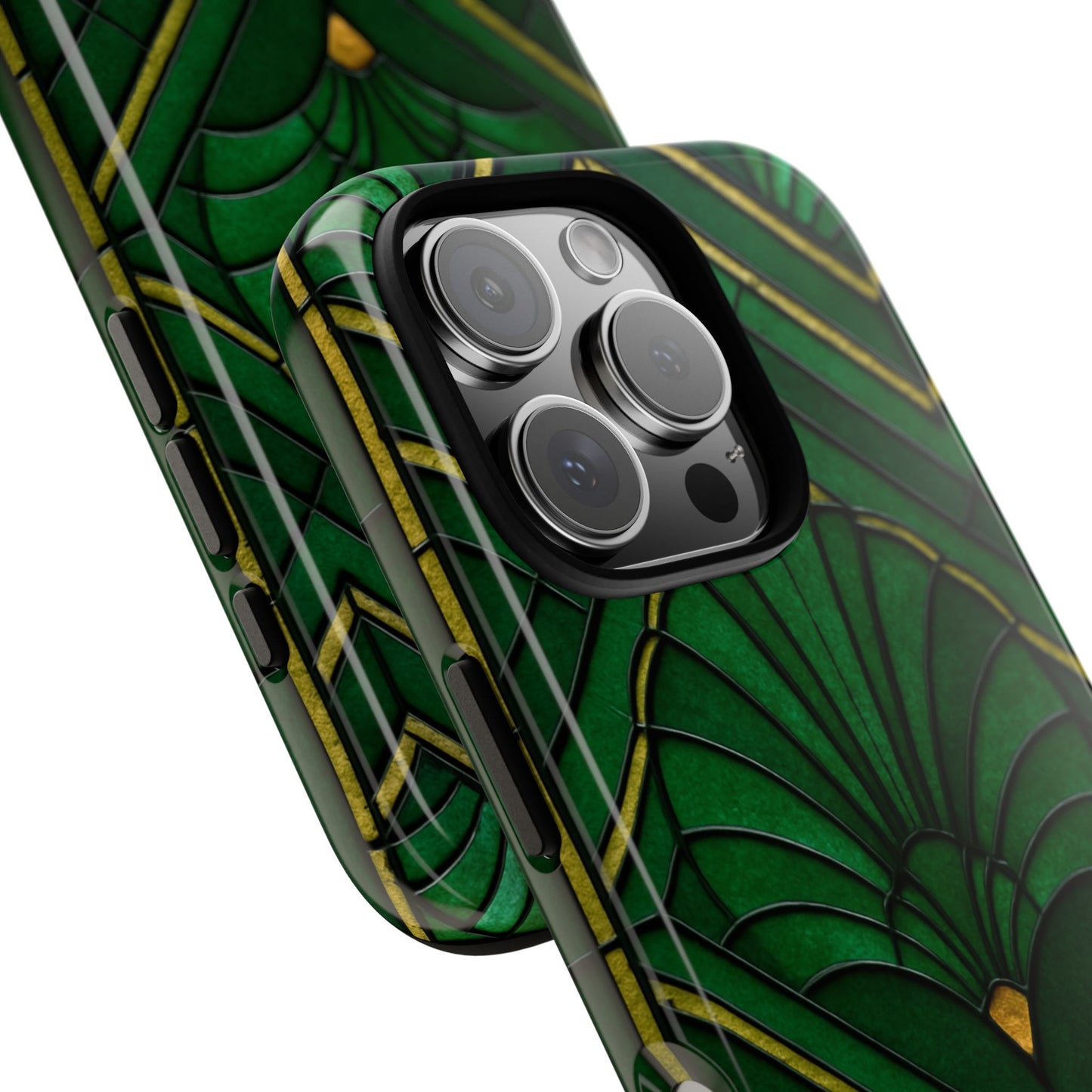 Green Art Deco Tough Phone Cases