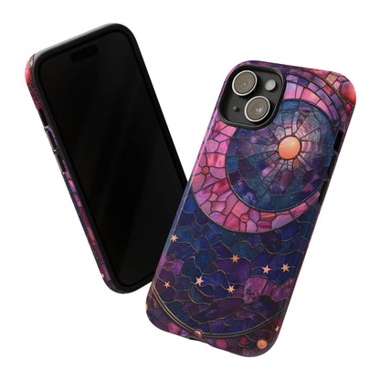 Pink Moon Tough Phone Cases in  Stained Glass Design