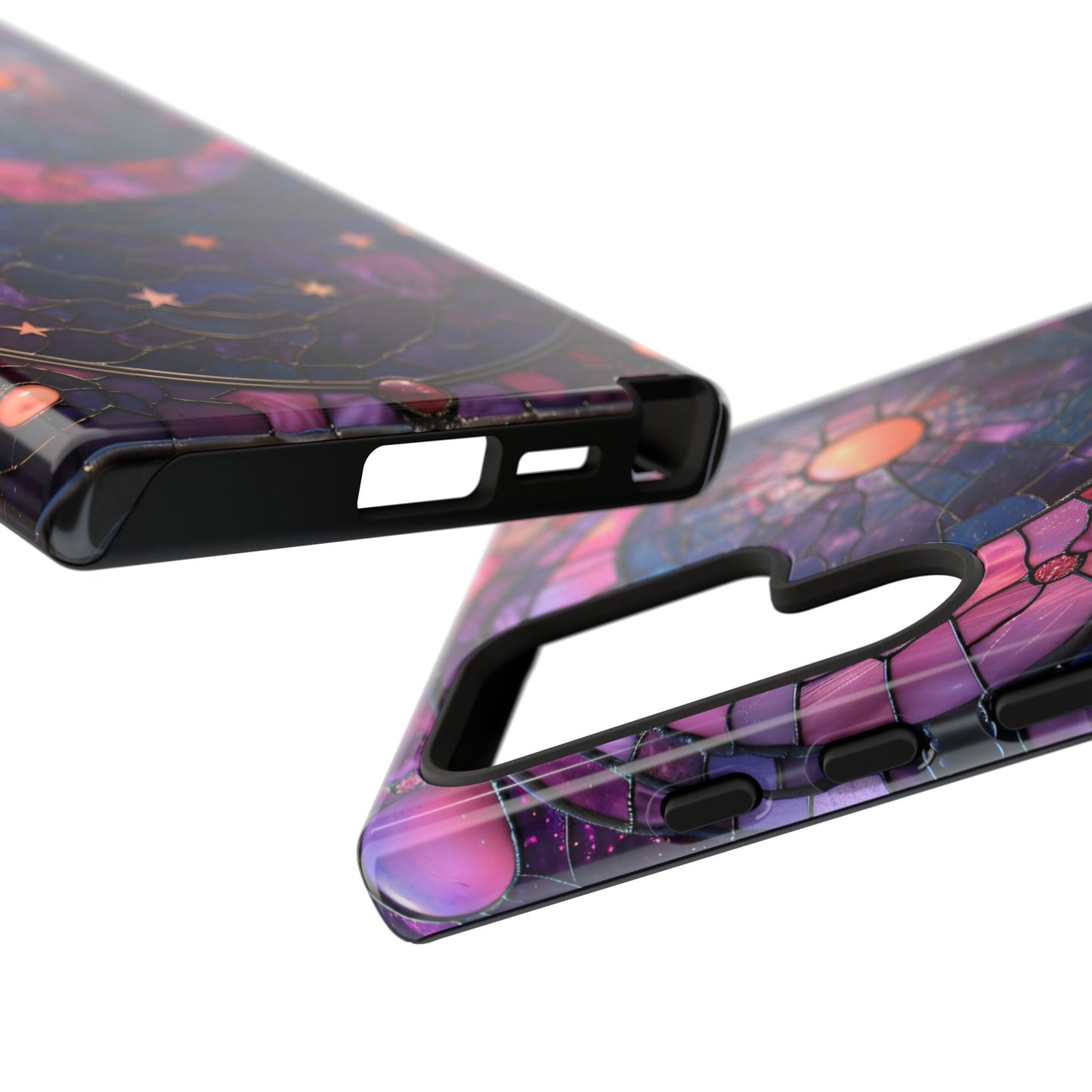 Pink Moon Tough Phone Cases in  Stained Glass Design