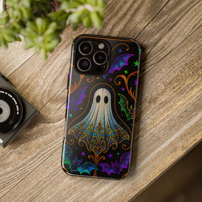 Spooky Cute Ghost Phone Cases - Adorable Neon Bats