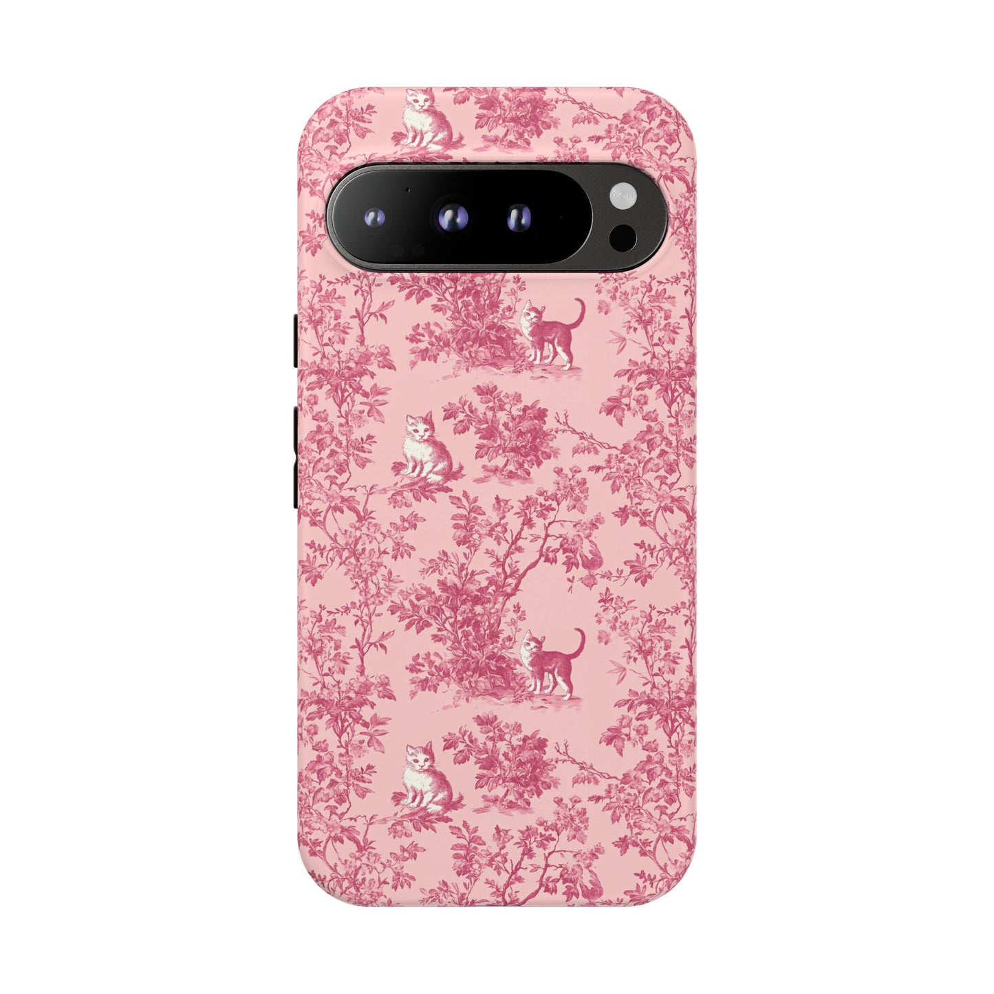 Tough Phone Cases - Cats in Pink Toile De Joyu Motif