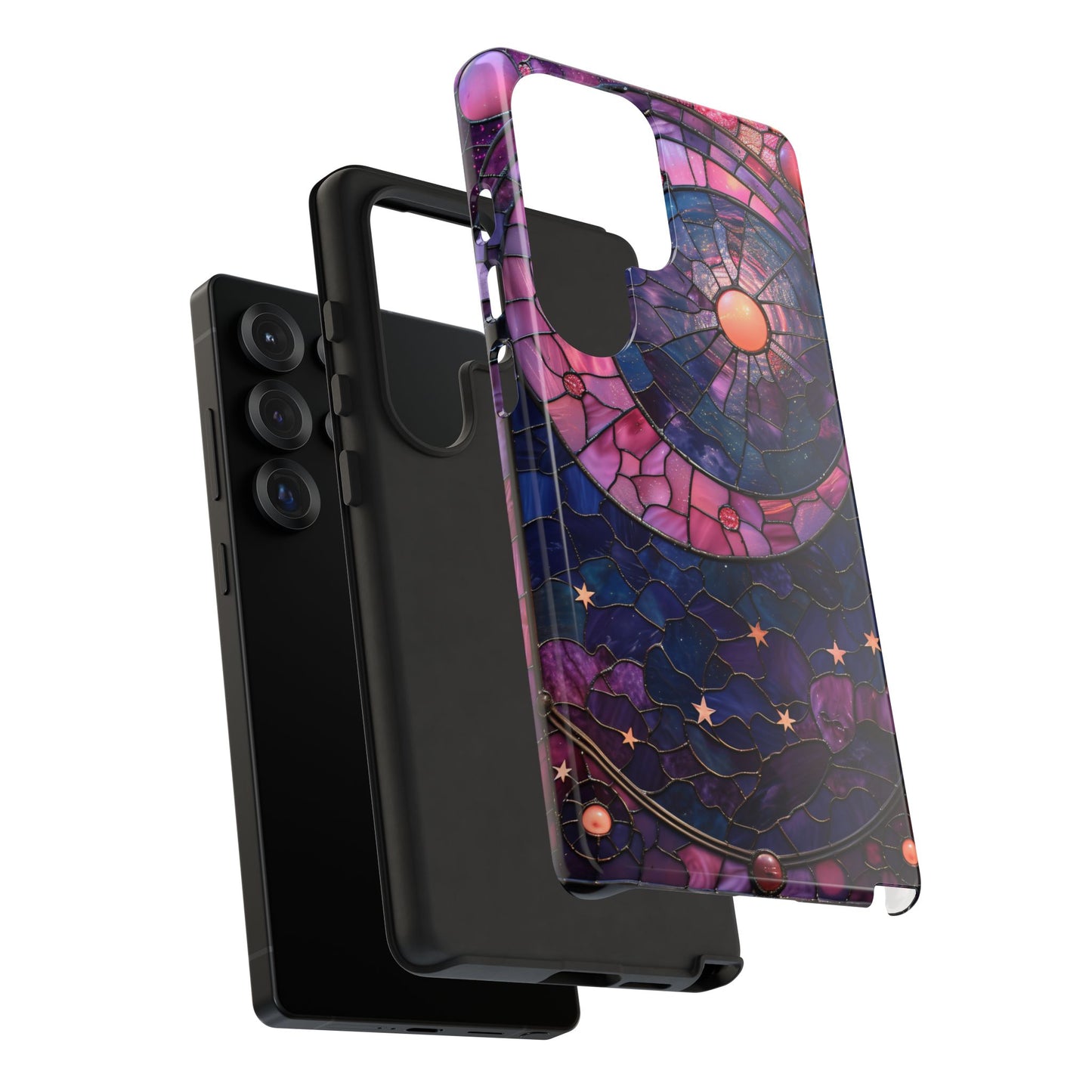 Pink Moon Tough Phone Cases in  Stained Glass Design