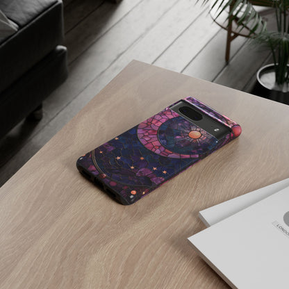Pink Moon Tough Phone Cases in  Stained Glass Design