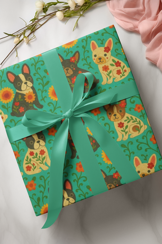 Gift Wrapping Paper With French Bulldogs
