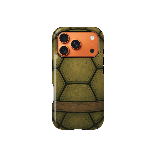 iPhone Tough Case, Green Turtle Shell, Perfect for Orange iPhone 17 to 8, Dual Layered